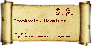 Draskovich Hermiusz névjegykártya